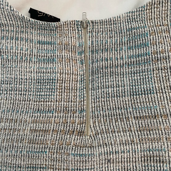 W5 Knit Textured Blue Beige Fringe Bottom Shirt Size XL - Picture 4 of 8